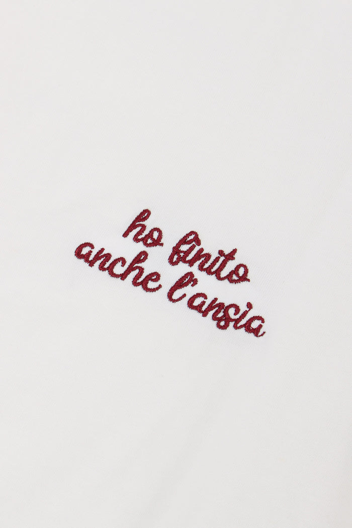 T-shirt Ricamo Ho Finito Anche Panna-7