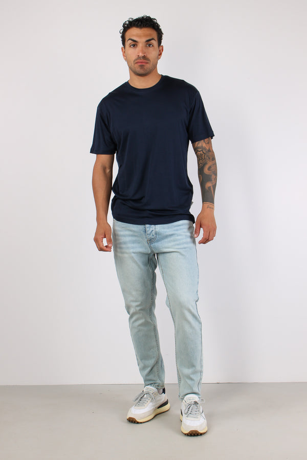 T-shirt Tencel Blu Navy-2