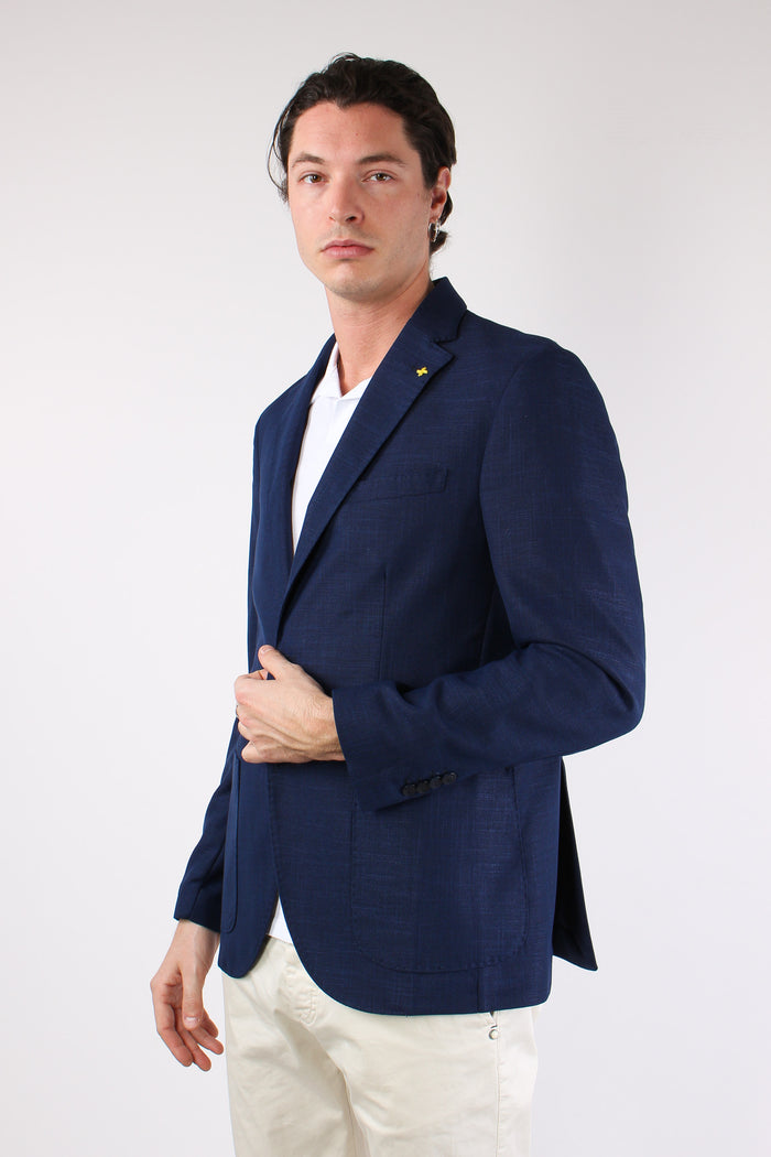 Giacca Tasca Toppa Sfoderata Blu-8