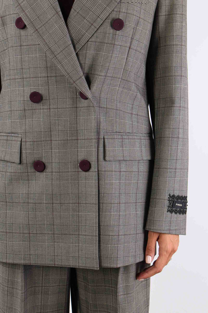 New Guinea Giacca Misto Lana Beige/bordeaux-7