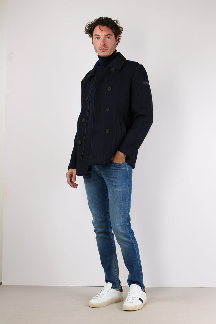 Peacot Interno Ciniglia Blu Navy-3