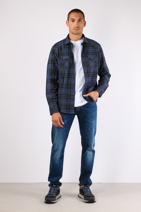 Camicia Scozzese Navy Blue