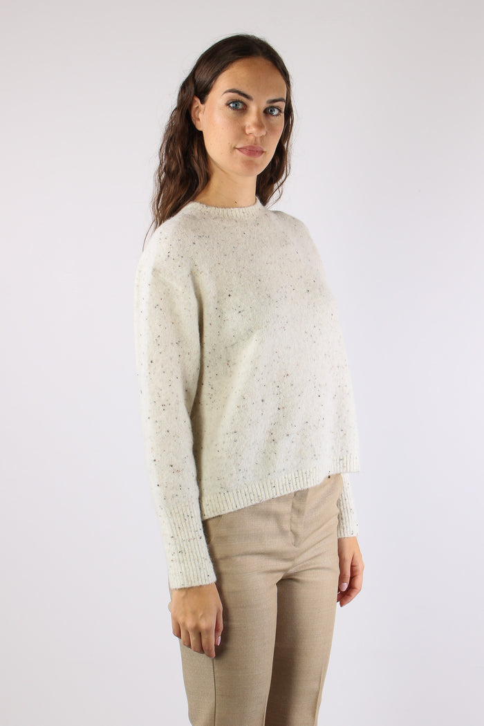Mllalcali Maglione Bottonato Bianco-5