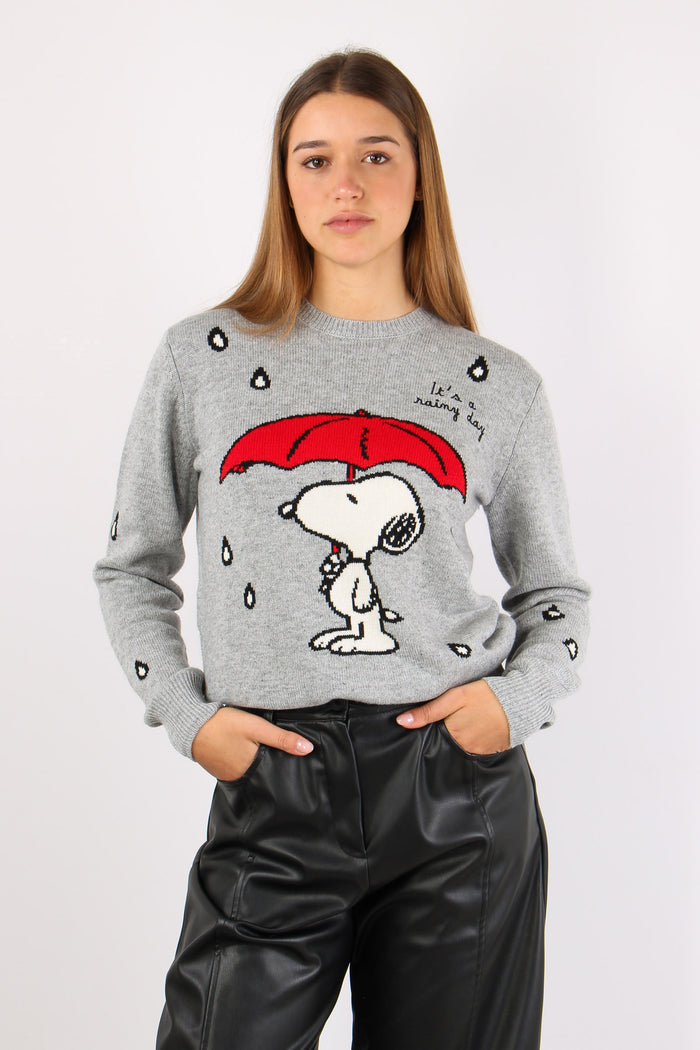 Girocollo Snoopy Loves Rain Grigio-2