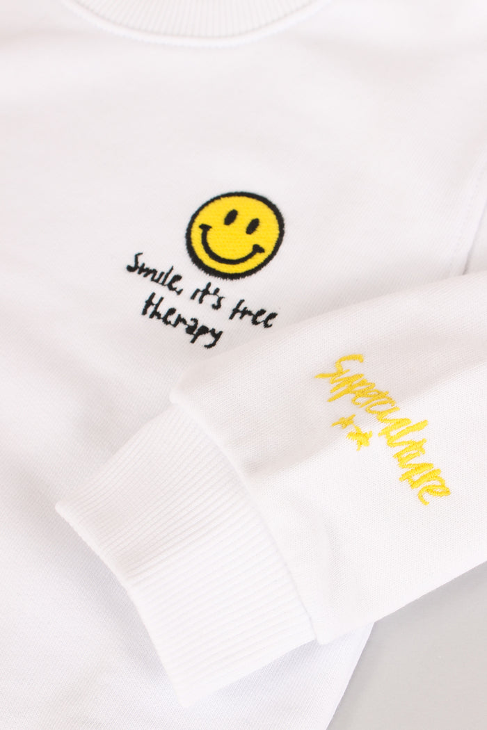 Felpa Ricamo Smile White-4