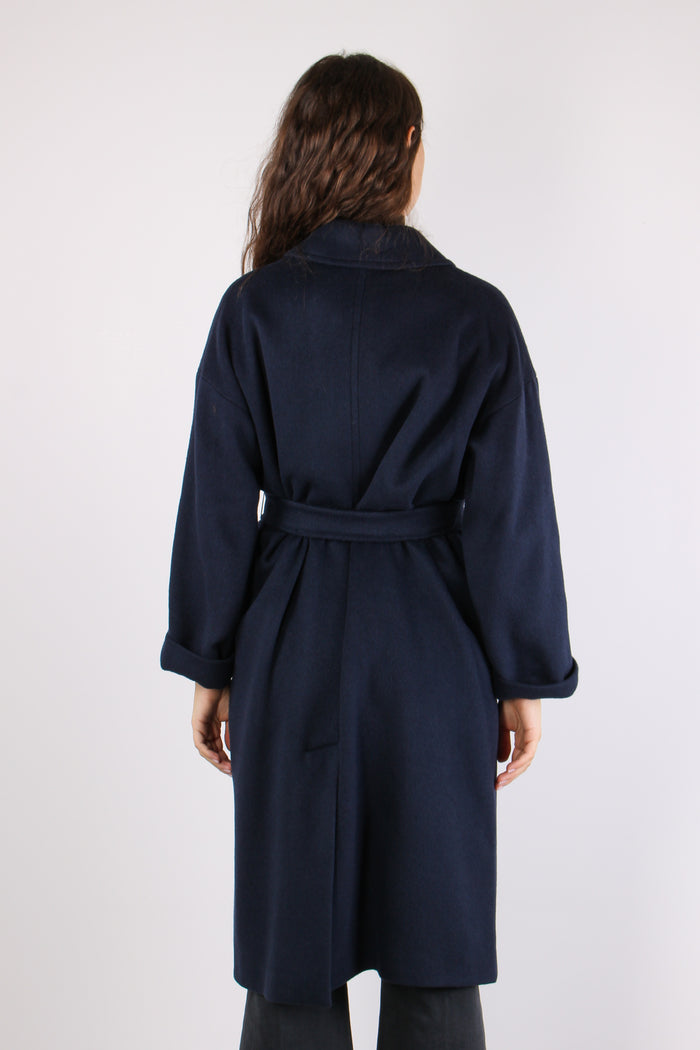 Mllsaggio Cappotto Lana Cintur Navy-6