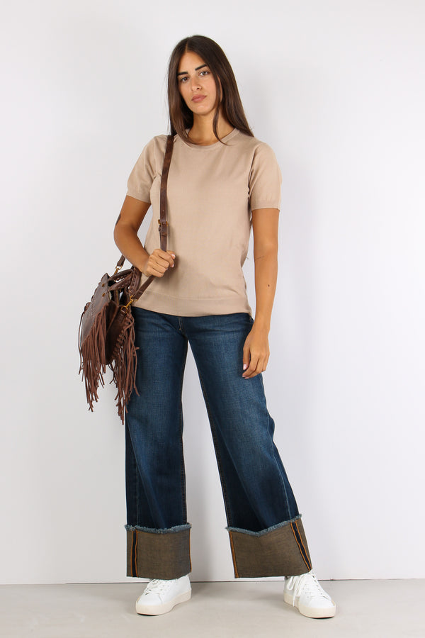 Maglia Viscosa M/m Cammello