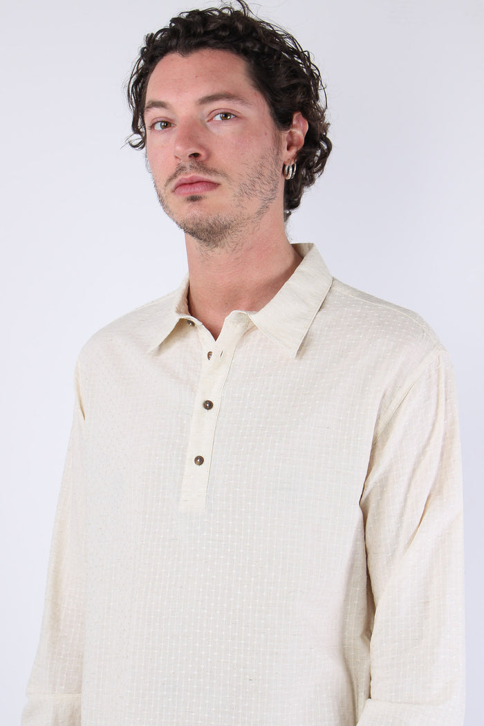 Attore Camicia Polo Operata Beige-7