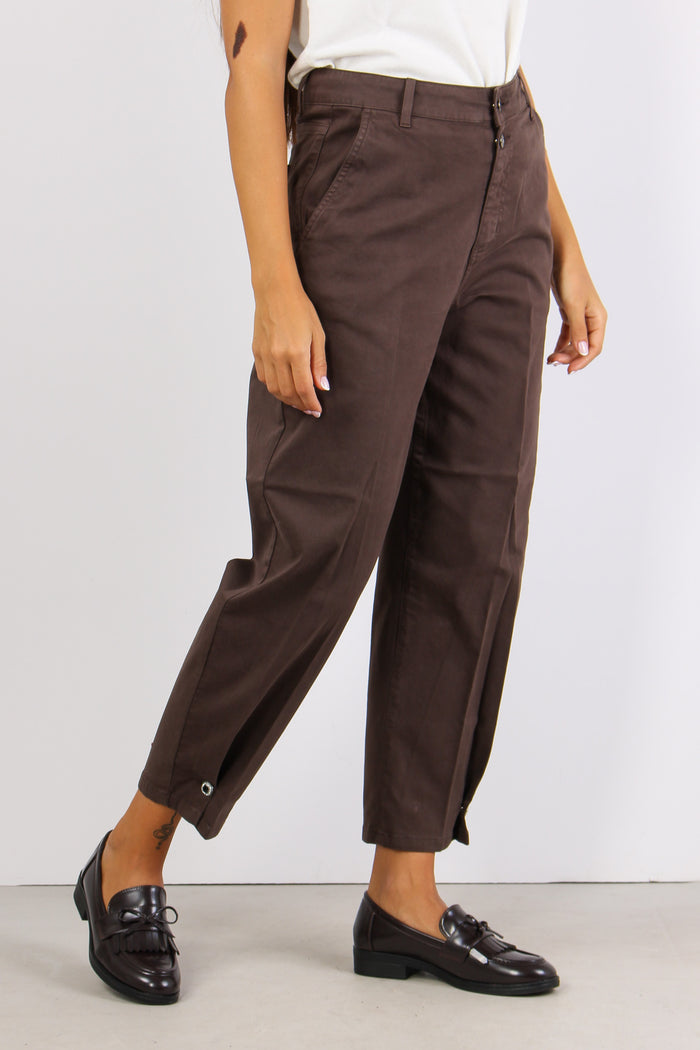 Pantalone Baloon Cotone Cioccolato-6