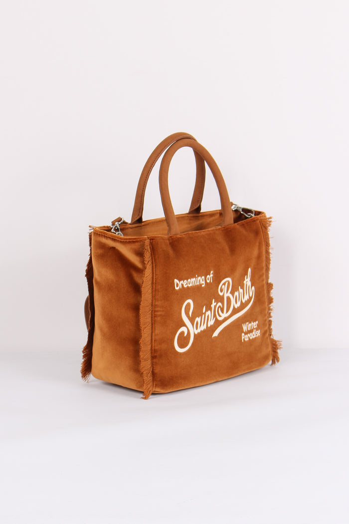 Shopping Velluto Frange Marrone-6