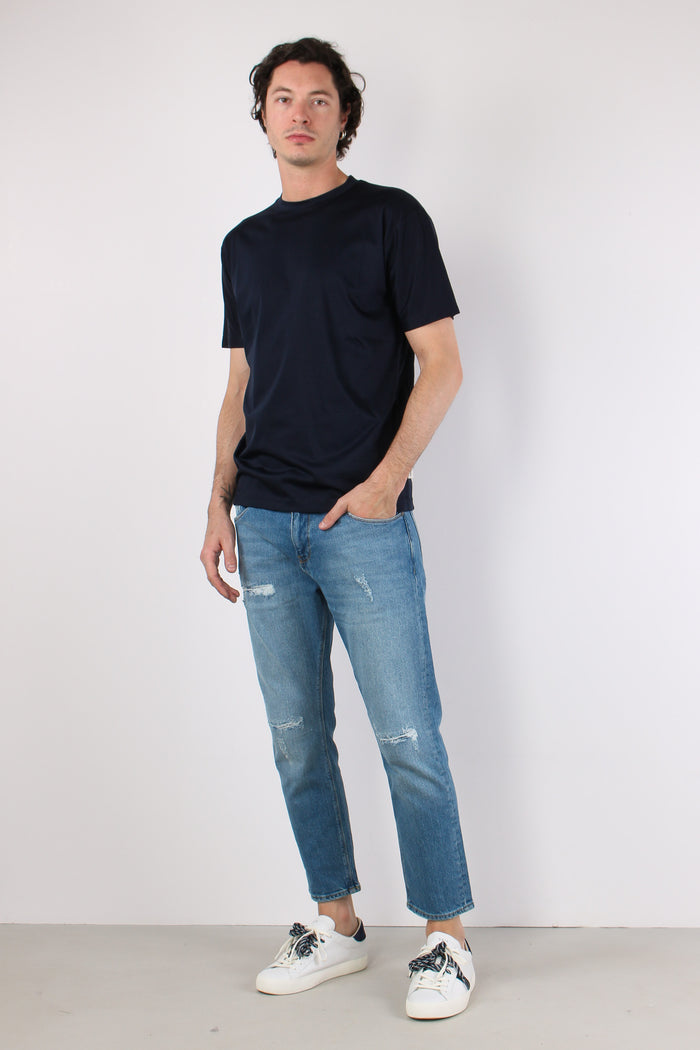 T-shirt Basica Modal Blu-4