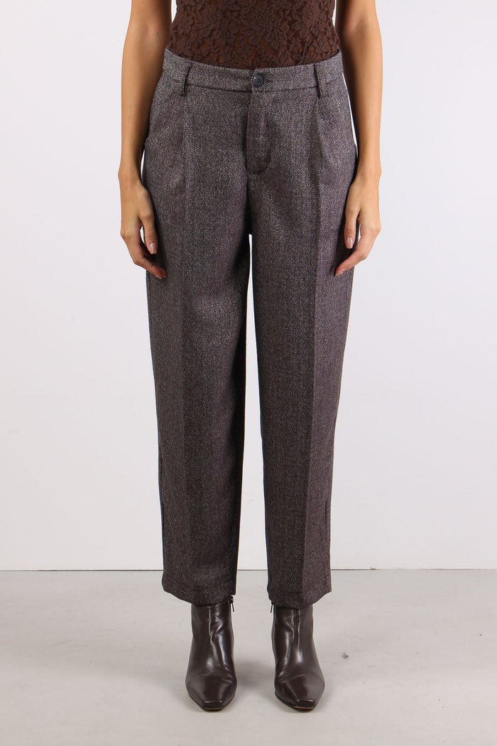 Pantalone Carrot Resca Grigio/bordeuax-2