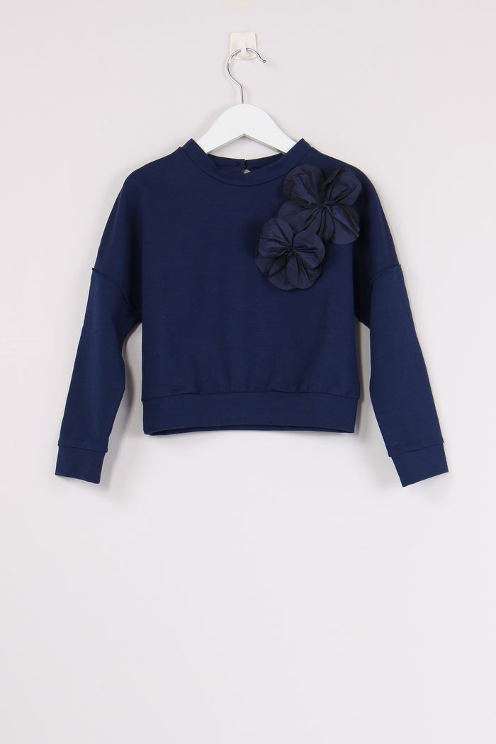 Felpa Jersey Fiore Blu Blu