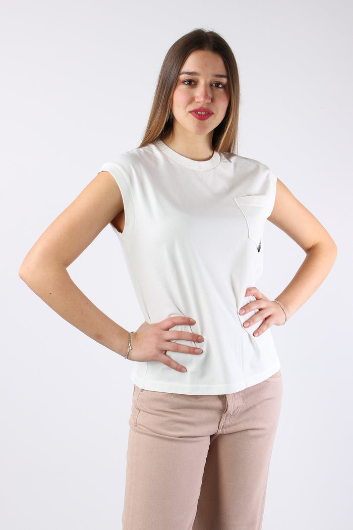 T-shirt Smanicata Taschino White-6