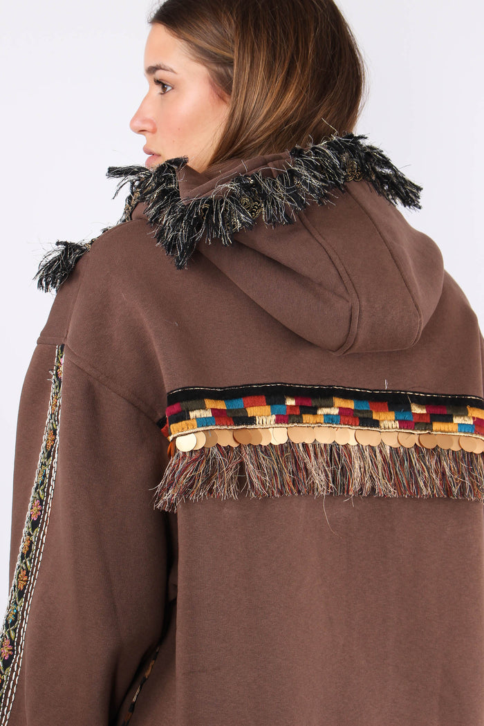 Felpa Zip Passamanneria Intern Fondente-12