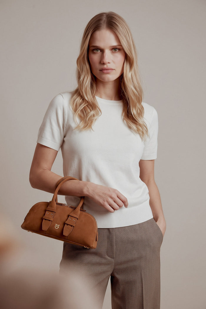 Maglia Girocollo M/m  Viscosa Latte