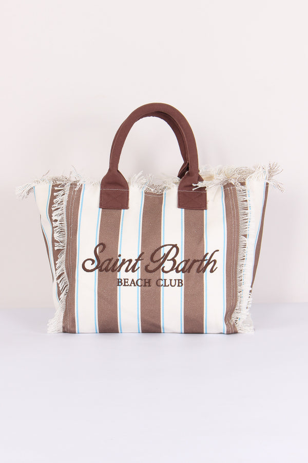 Vanity Canvas Righe Beige/bianco