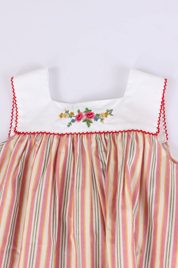 Abito Riga Inserto Ricamo Rose/stripes-3