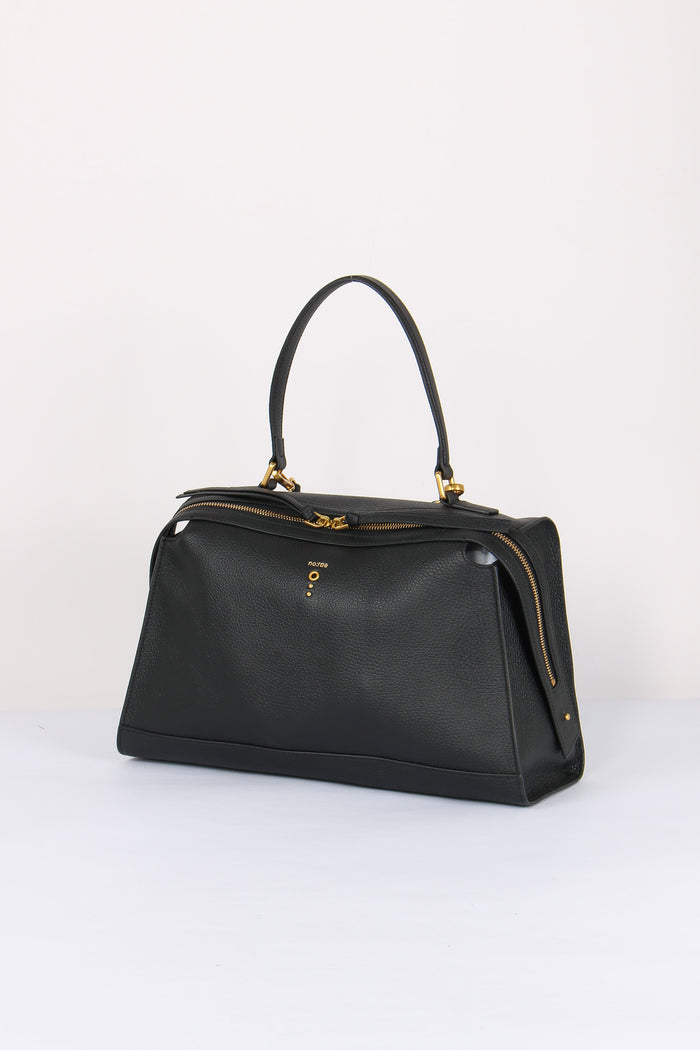 Maxi Trapezio Pelle Martellata Black-2