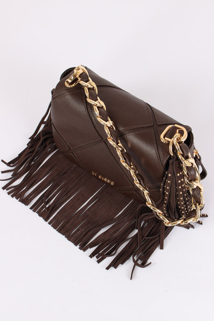Tracolla Mini Frange Brown-7