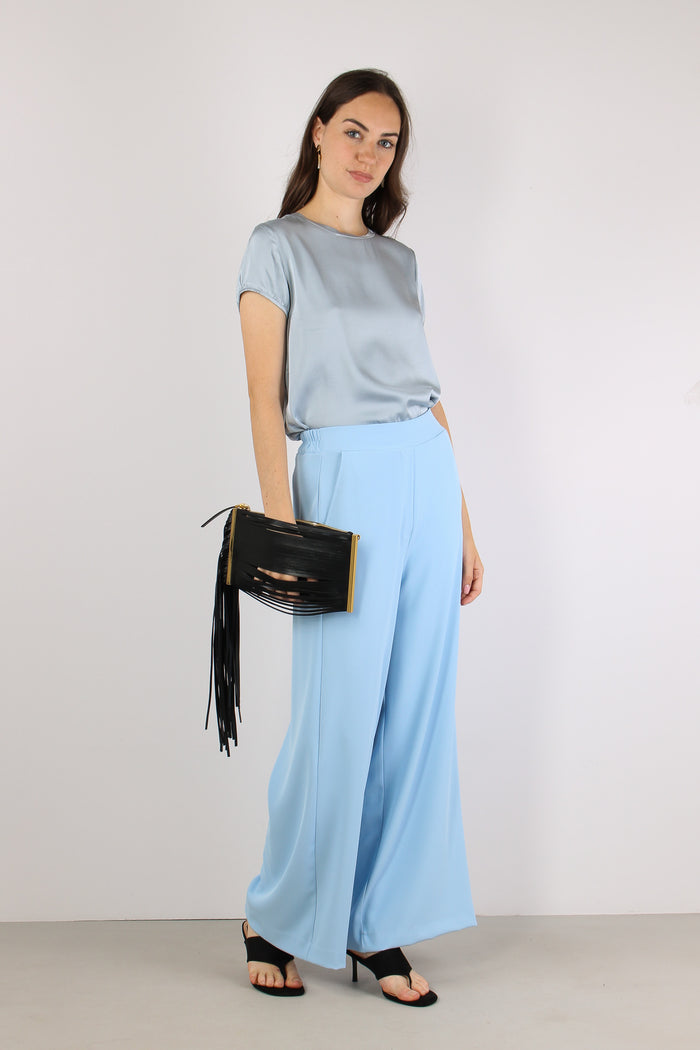Pantalone Palazzo Fluido Azzurro-5