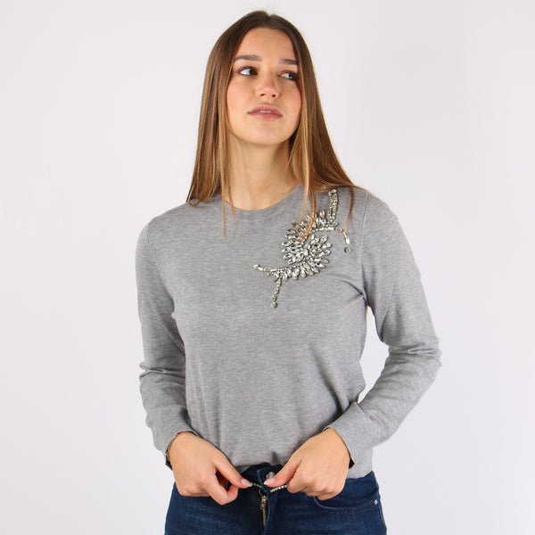 Cretas Maglia Giroccollo Appli Medium-2