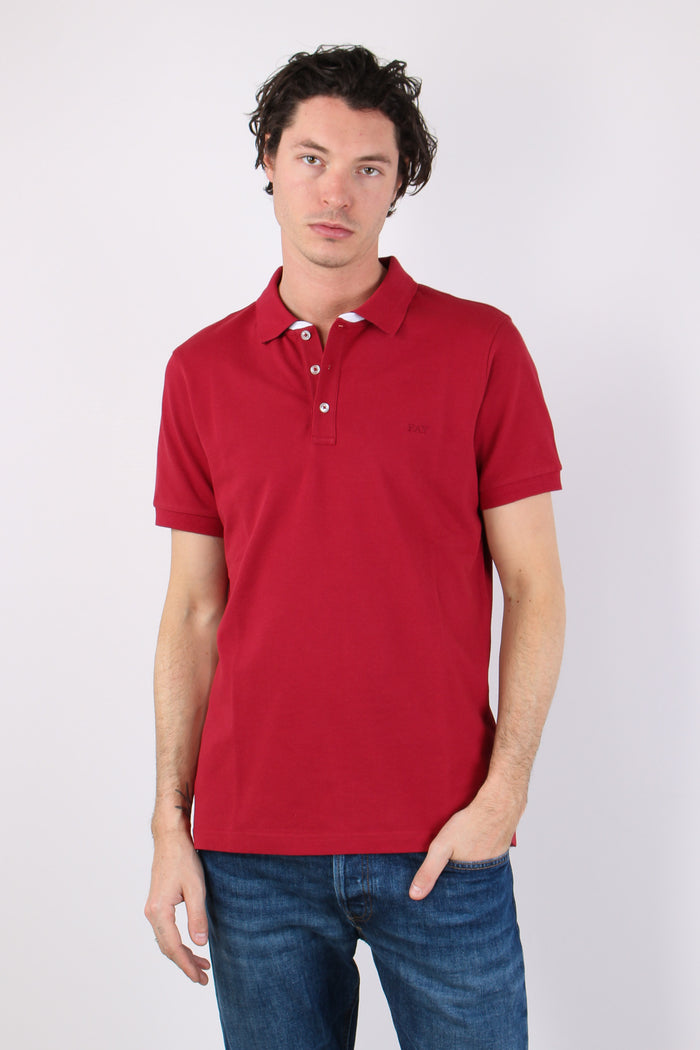 Polo Colletto Contrasto Rosso