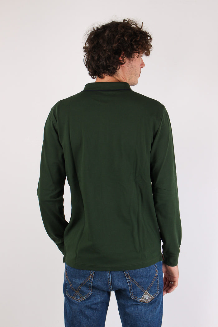 Polo M/l Profilo Contrasto Verde-4