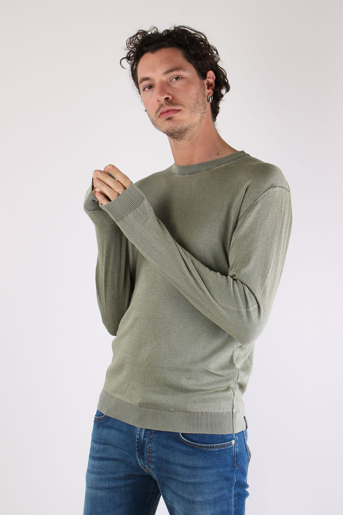 Girocollo Basico Cotone Green Fade-5