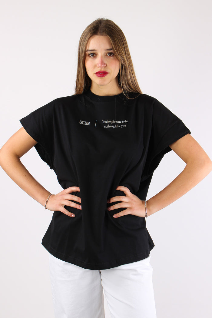 T-shirt Over Scritta Black/white-9