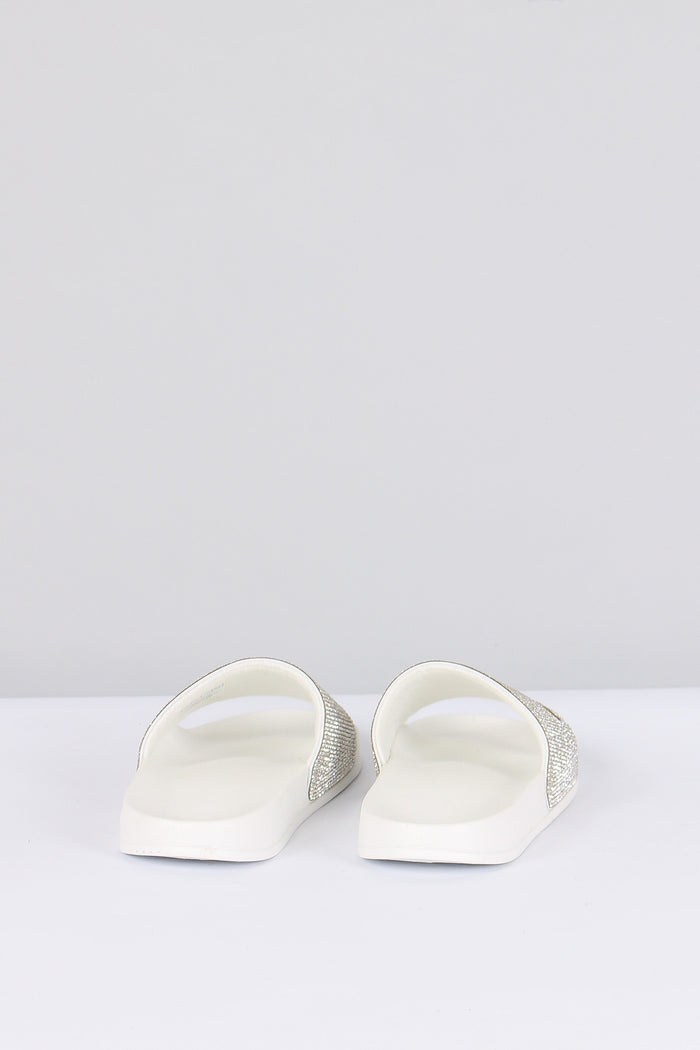 Ciabatta Fascia Strass Bianco-3