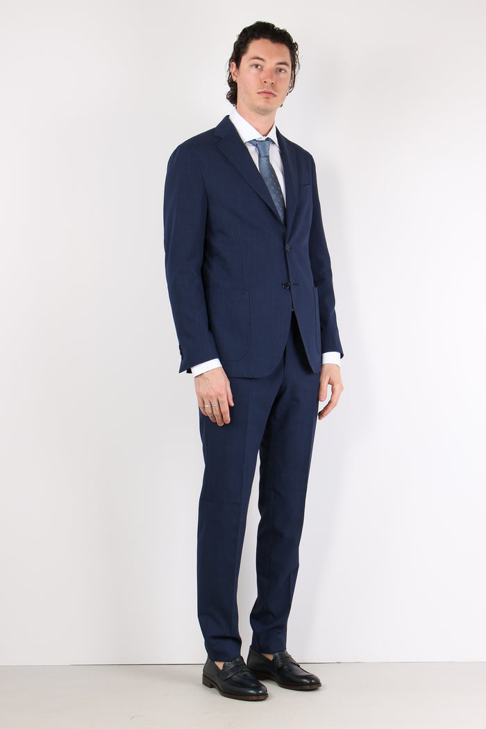 Abito Poliviscosa Effetto Spin Blu Navy-7