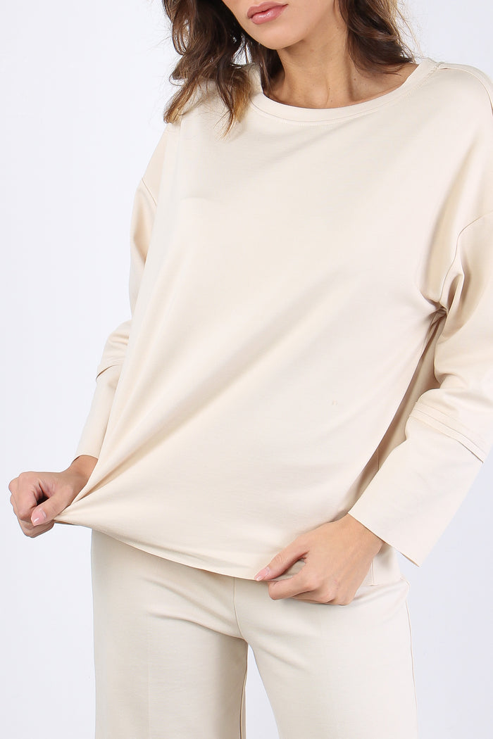 Felpa Taglio Vivo Crema-8