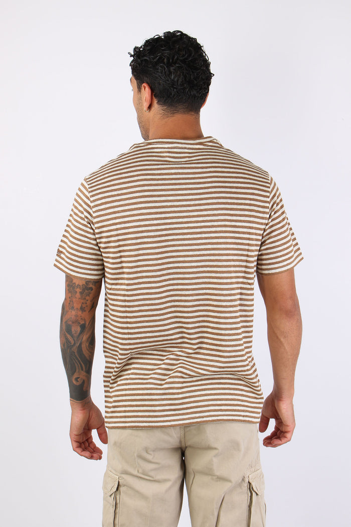 T-shirt Riga Misto Lino Beige/bianco-3