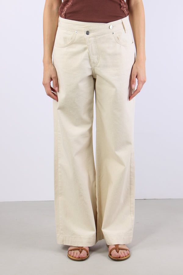 Pantalone Abbottonatura Asimet Naturale-2