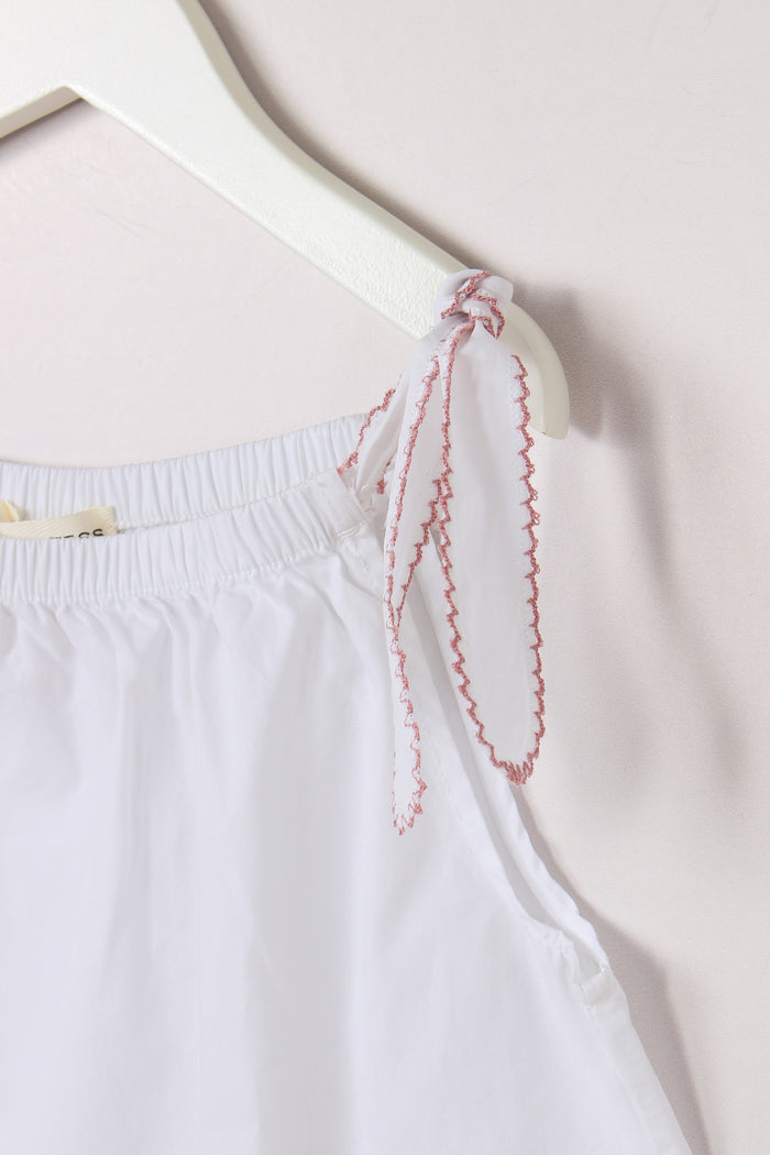 Top Fiocchi Spalla Profilo Con Bianco/rosa-5