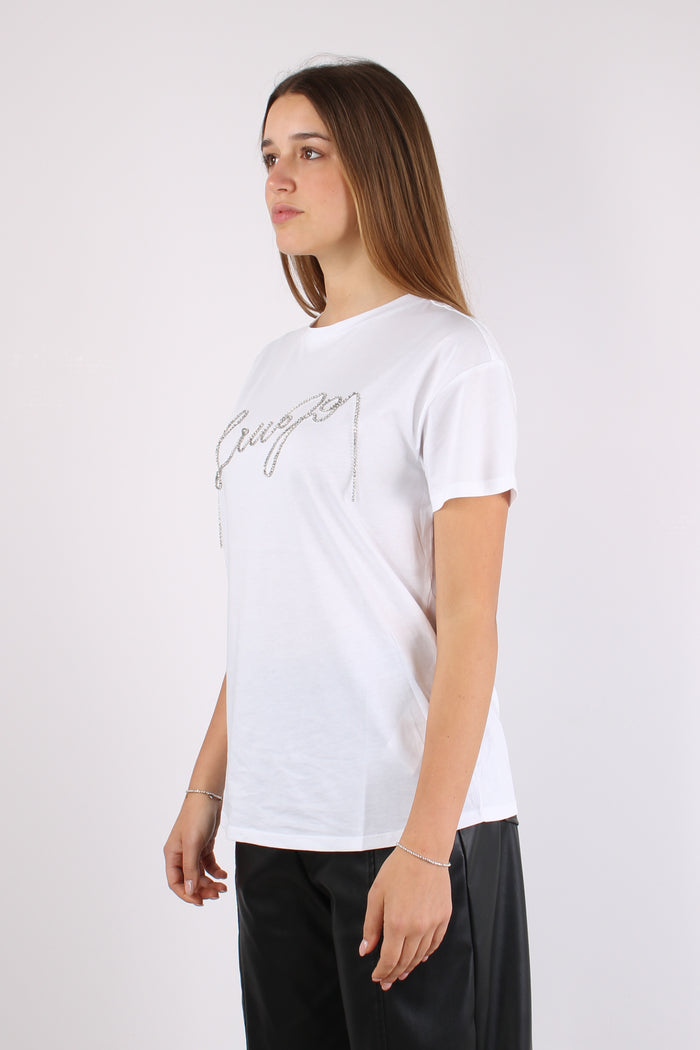 T-shirt Scritta Catena Bianco/chains-6