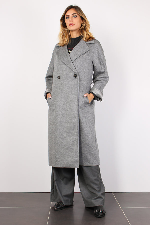 Resina Cappotto Lungo Cintur Grigio Chiaro-2