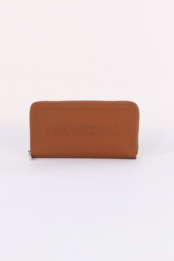 Zip Around Grande Lettering Cuoio