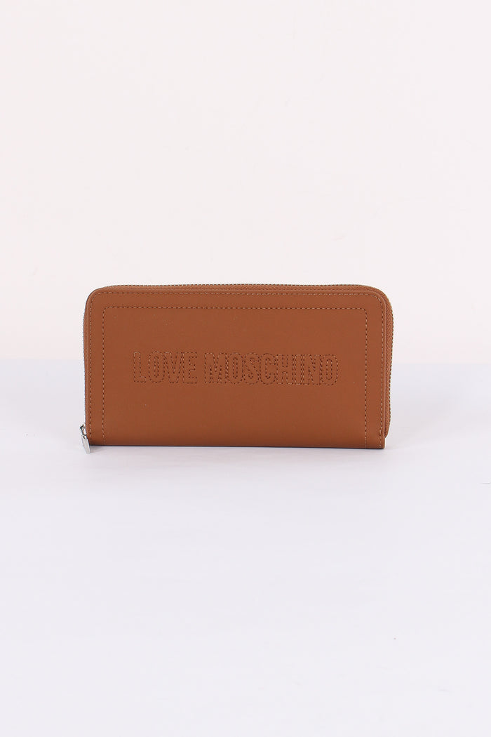 Zip Around Grande Lettering Cuoio