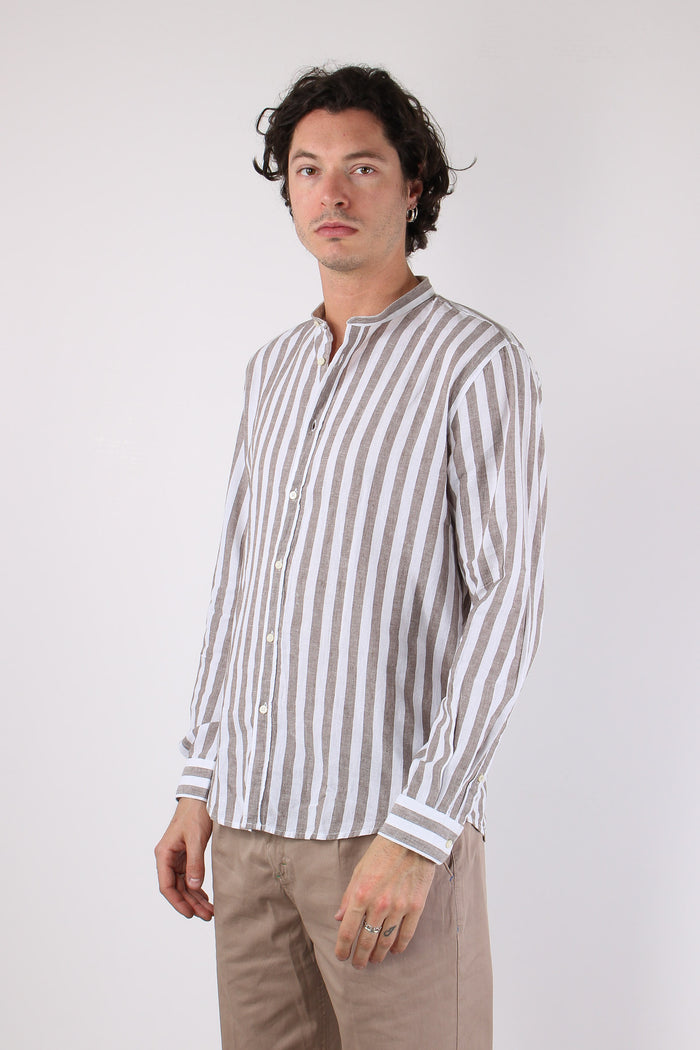 Camicia Lino Riga Grande Brown-4