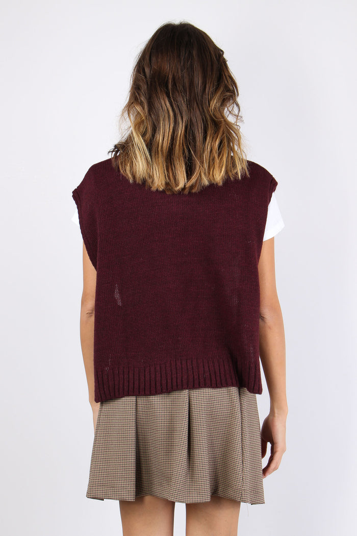 Gilet Fiocchi Laterali Bordeaux-3
