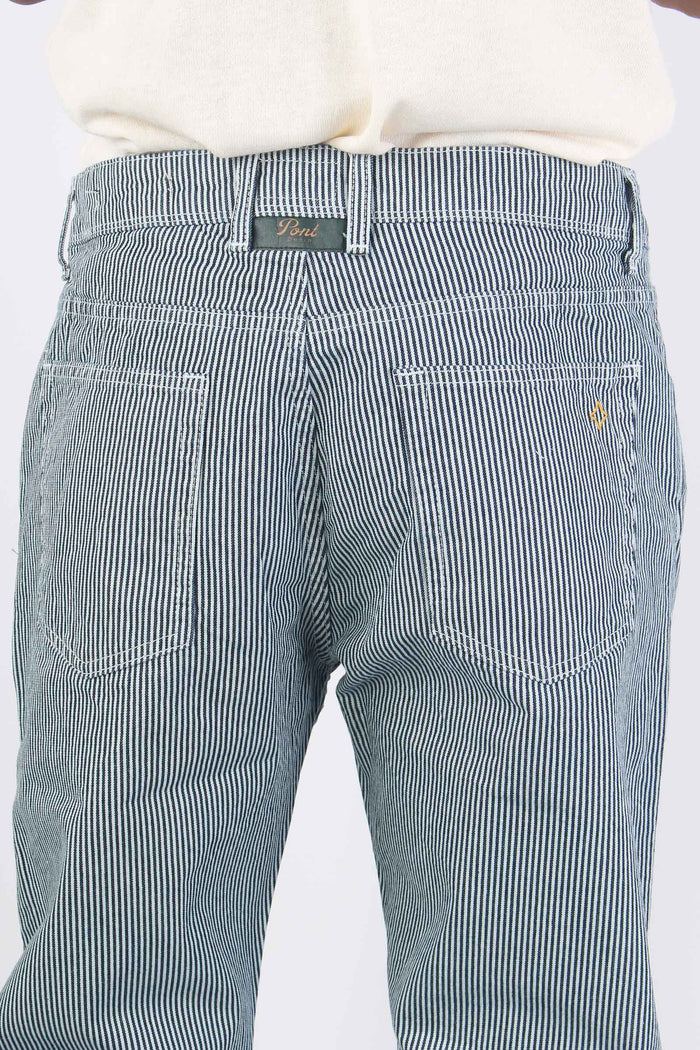 Pantalone Cropped Righe Blu/grigio-10