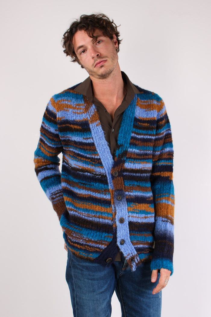 Cardigan Riga Indefinita Blu/ruggine-3