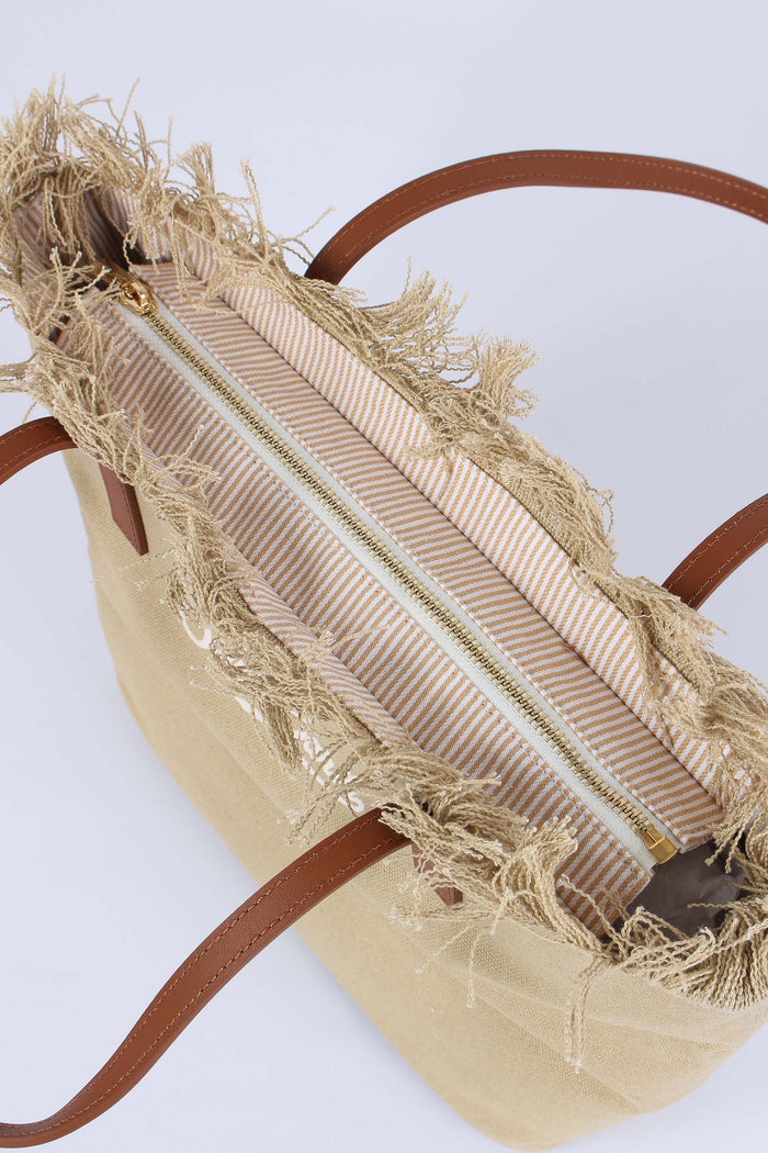 City Bag Mid Frange Beige-4