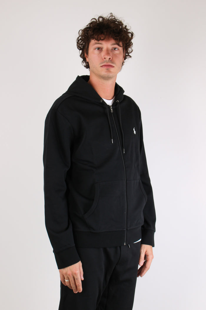 Felpa Zip Cappuccio Polo Black-6