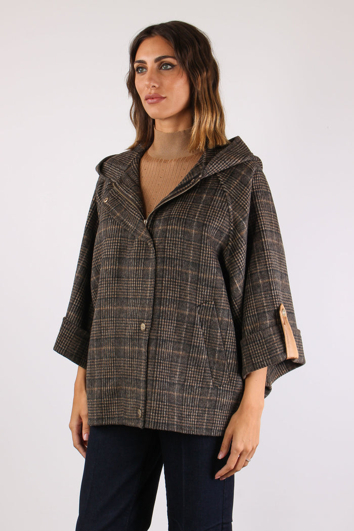 Cappa Quadro Retro Nylon Camel Check-6