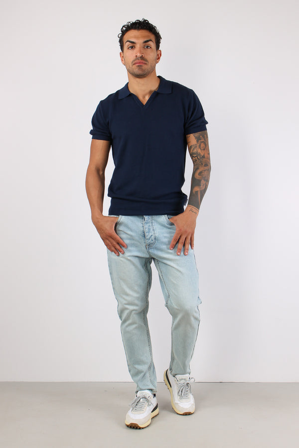 Polo Derby Punto Riso Blu Navy-2