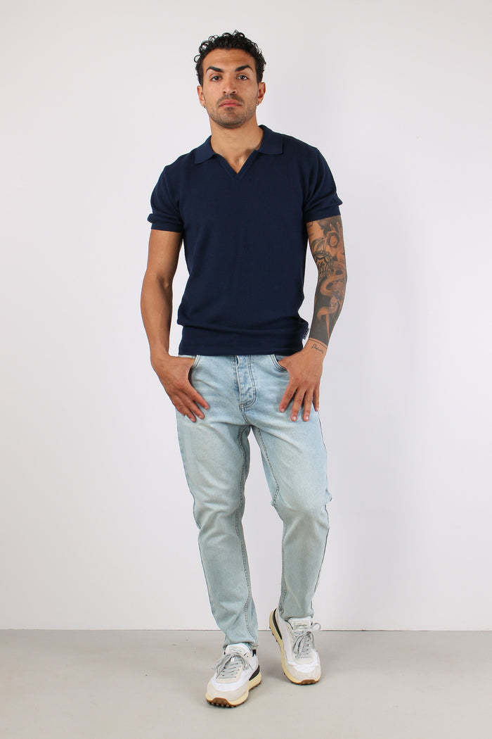 Polo Derby Punto Riso Blu Navy-2