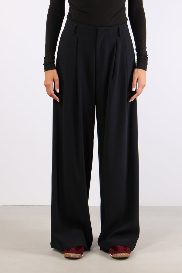 Pantalone Pences Crepe Nero-2